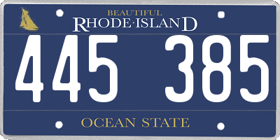 RI license plate 445385