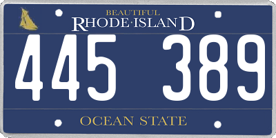 RI license plate 445389