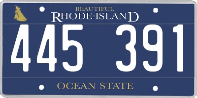 RI license plate 445391