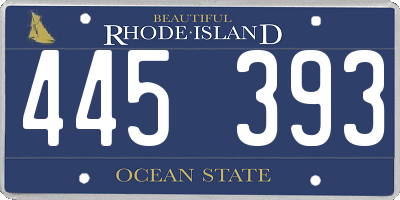 RI license plate 445393