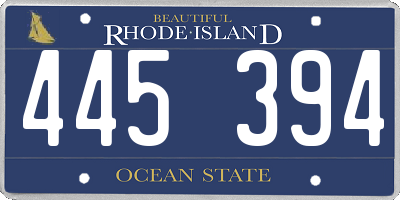 RI license plate 445394
