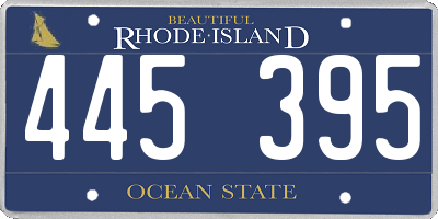 RI license plate 445395