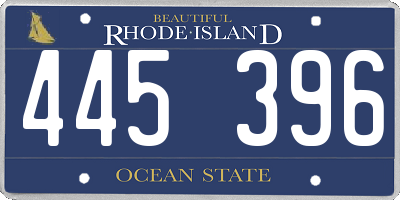 RI license plate 445396