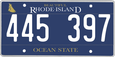 RI license plate 445397
