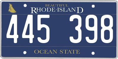 RI license plate 445398