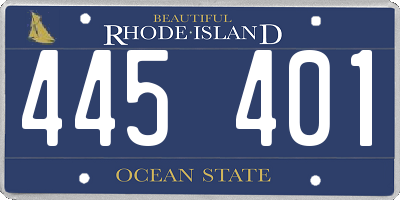 RI license plate 445401