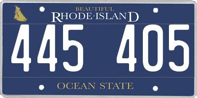 RI license plate 445405