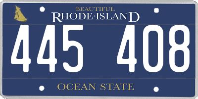 RI license plate 445408