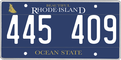 RI license plate 445409