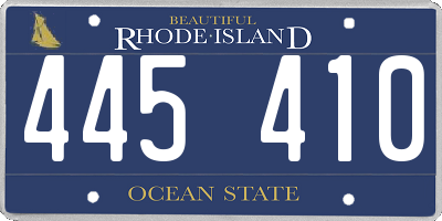 RI license plate 445410