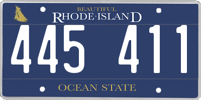 RI license plate 445411