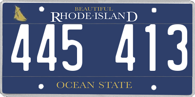 RI license plate 445413