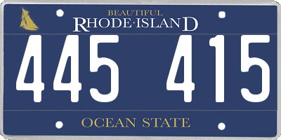 RI license plate 445415
