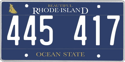 RI license plate 445417