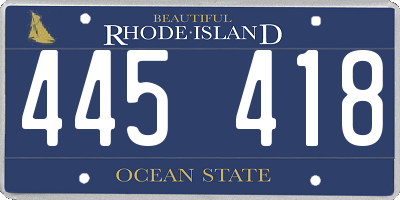 RI license plate 445418