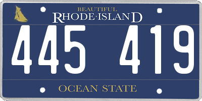RI license plate 445419