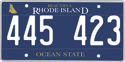 RI license plate 445423