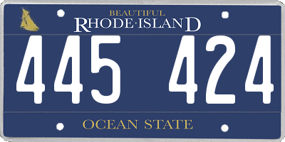 RI license plate 445424