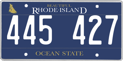 RI license plate 445427