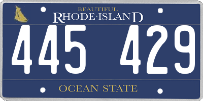 RI license plate 445429