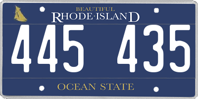 RI license plate 445435