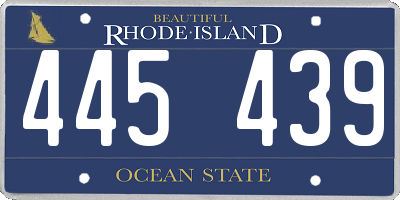 RI license plate 445439