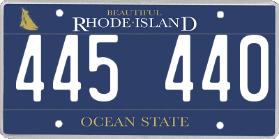 RI license plate 445440