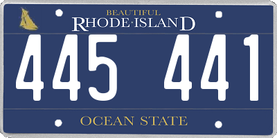 RI license plate 445441