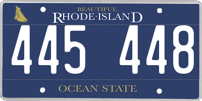 RI license plate 445448