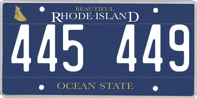 RI license plate 445449