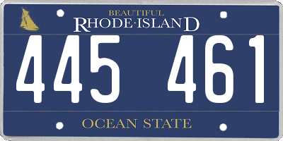 RI license plate 445461