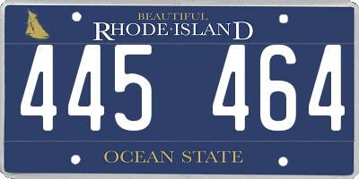 RI license plate 445464