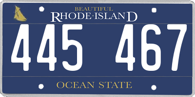 RI license plate 445467