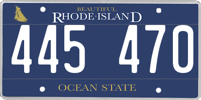 RI license plate 445470