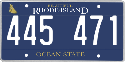 RI license plate 445471