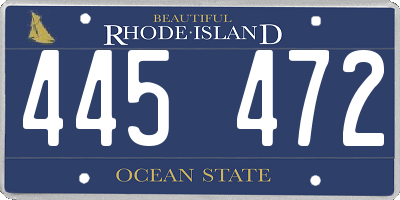 RI license plate 445472