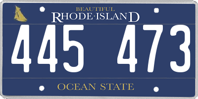 RI license plate 445473