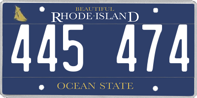 RI license plate 445474