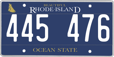 RI license plate 445476
