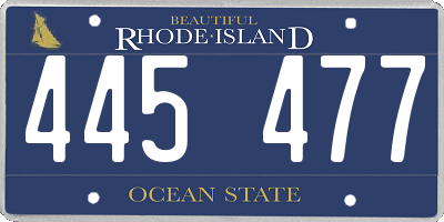 RI license plate 445477