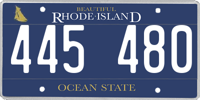 RI license plate 445480