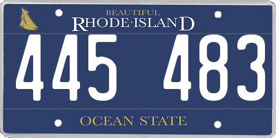 RI license plate 445483