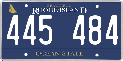 RI license plate 445484