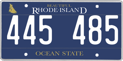 RI license plate 445485
