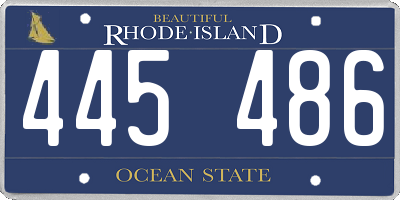 RI license plate 445486