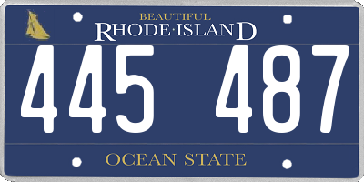 RI license plate 445487