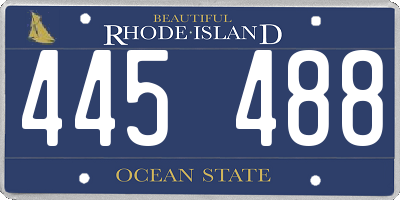 RI license plate 445488