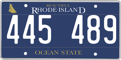 RI license plate 445489