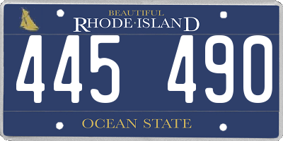 RI license plate 445490