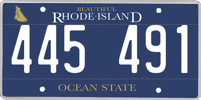 RI license plate 445491